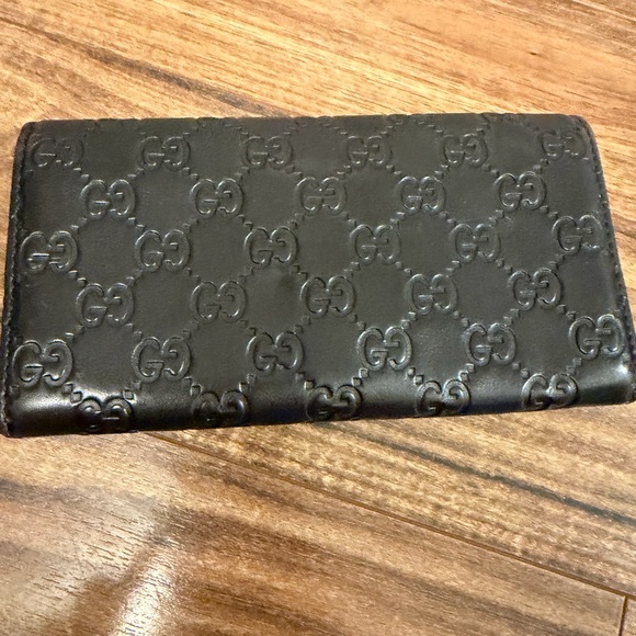 Guccisima Black  Leather Logo Continental Wallet - Picture 3 of 10